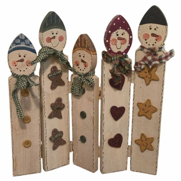 Rustic Wooden Snowman Family Décor, Primitive Farmhouse Christmas Decoration, Fo - Picture 2 of 10